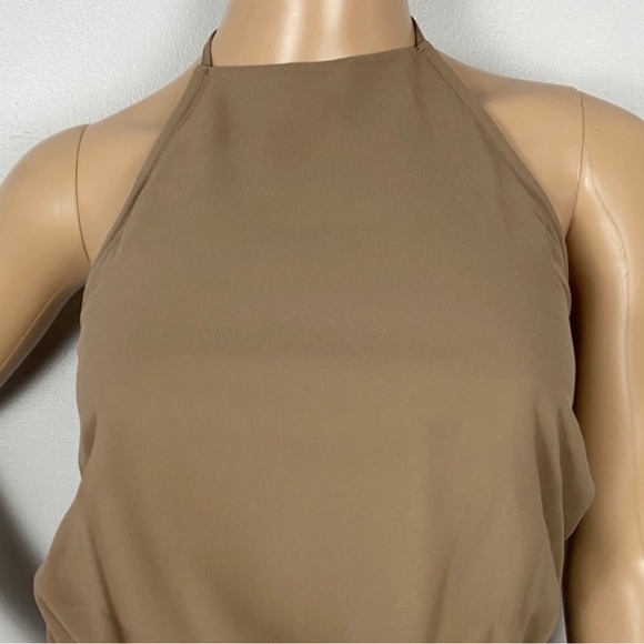 SHOW ME YOUR MUMU BROWN CHIFFON HALTER MAXI DRESS - Picture 3 of 6